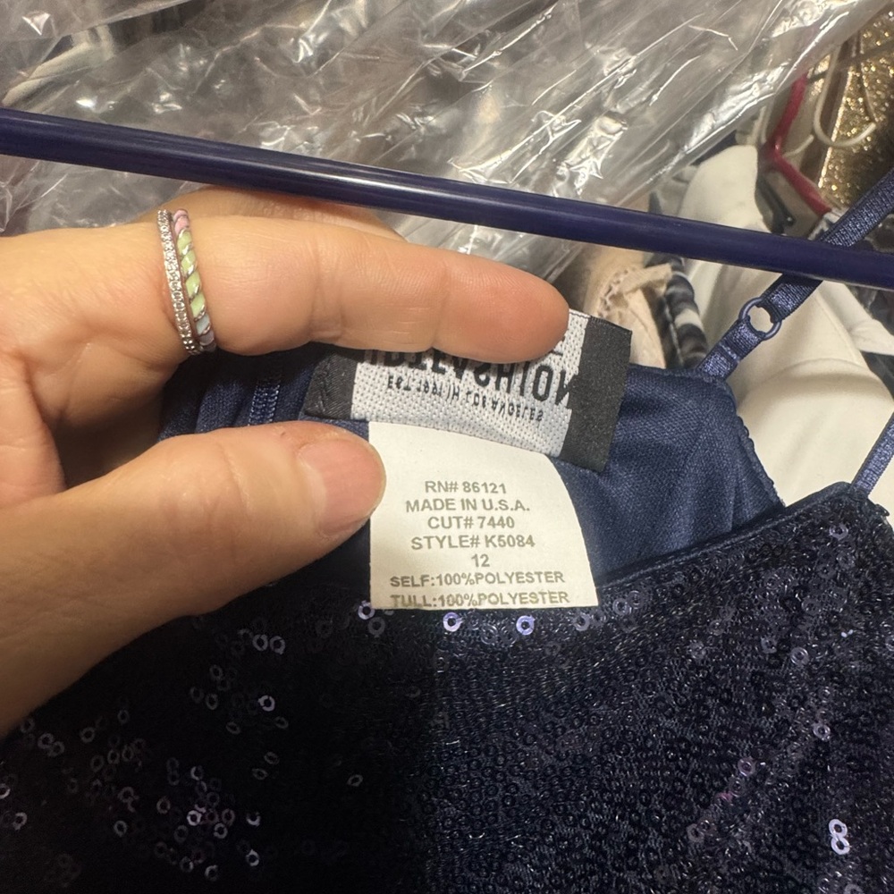 Un Deux Trois Navy Sequin Dress - Picture 6 of 7